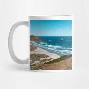 Summer Beach by Turquoise Sea in New Zealand Mug